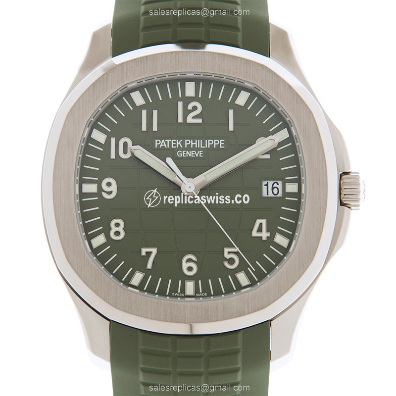 Luxurious Patek Philippe 5168G-010 AQUANAUT Replica in 18kt Gold with Green Dial Automatic