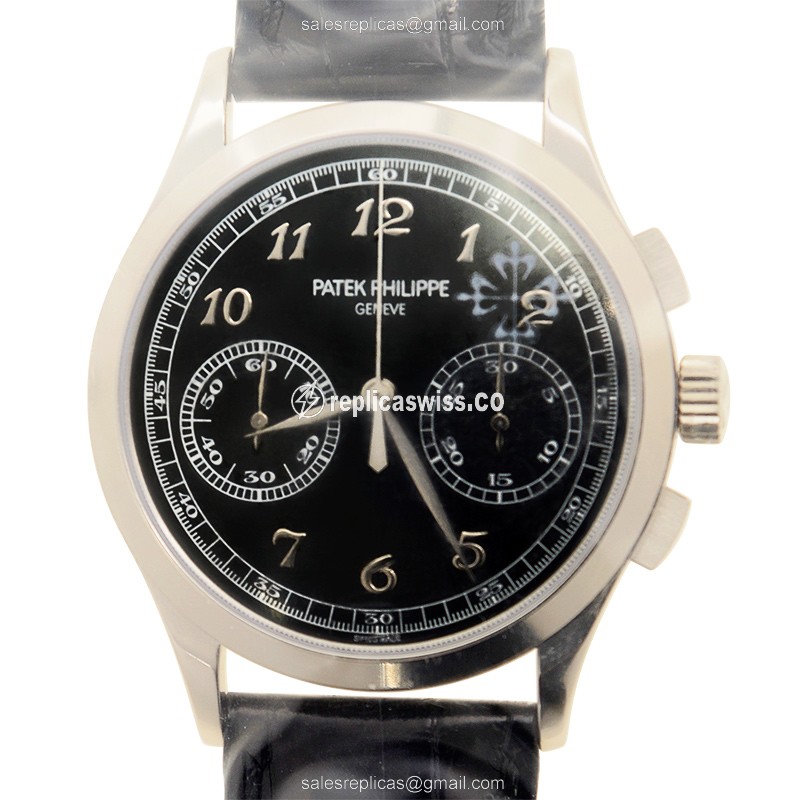 Luxurious Patek Philippe 5170G-010 Replica, Manual Wind, Black Dial & Alligator Strap Watch