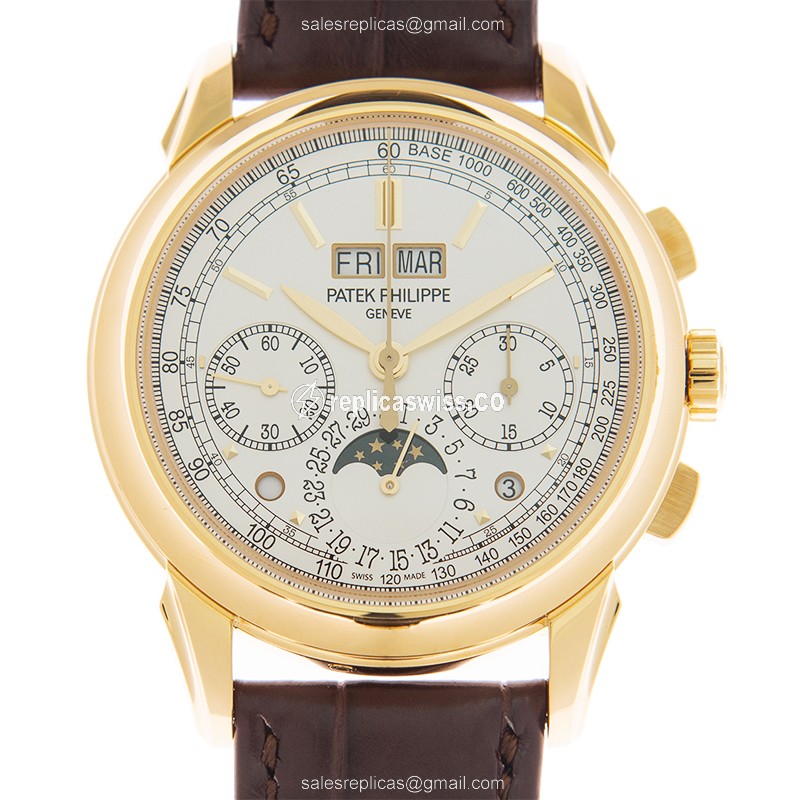 Luxurious Patek Philippe 5270J-001 Replica with Manual Wind 18kt Yellow Gold Case Watch