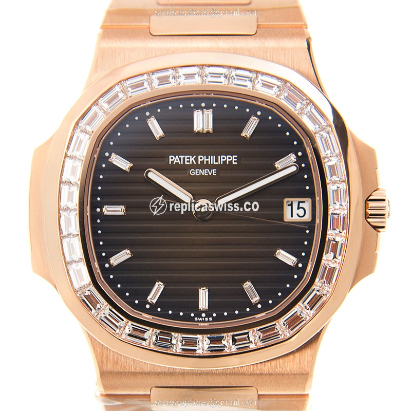 Luxurious Patek Philippe 5723/1R-010 Nautilus Replica in 18kt Gold, Brown Dial, Automatic Movement