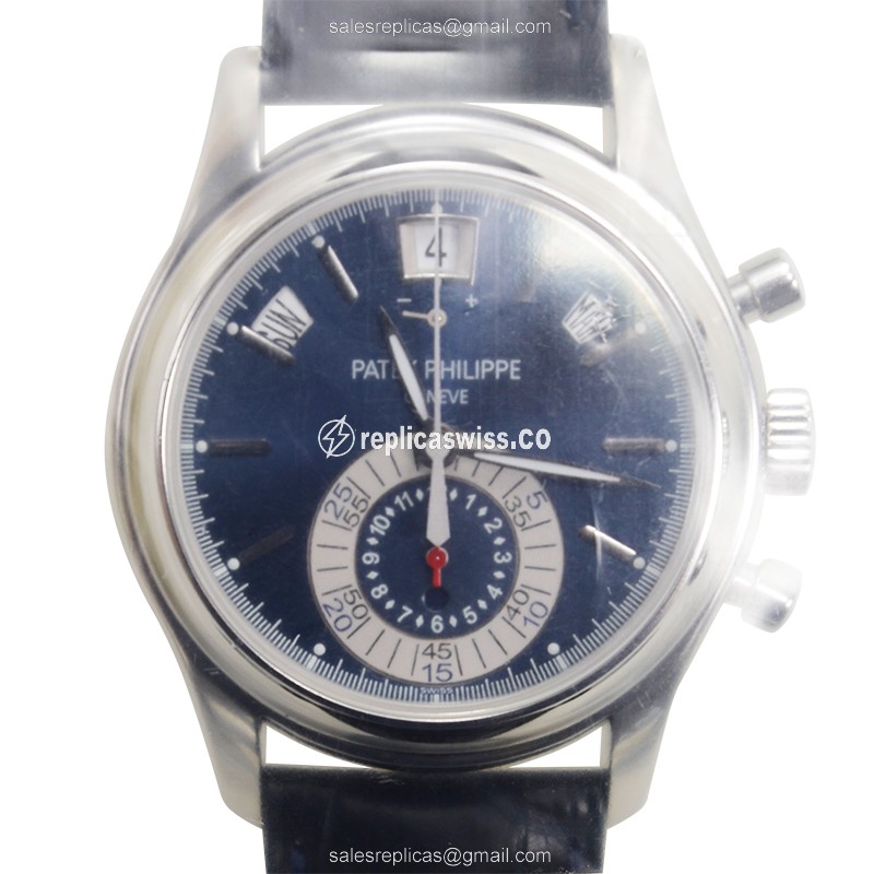 Luxurious Patek Philippe 5960P-015 Replica with Automatic Movement Blue Dial, 950 Platinum Case