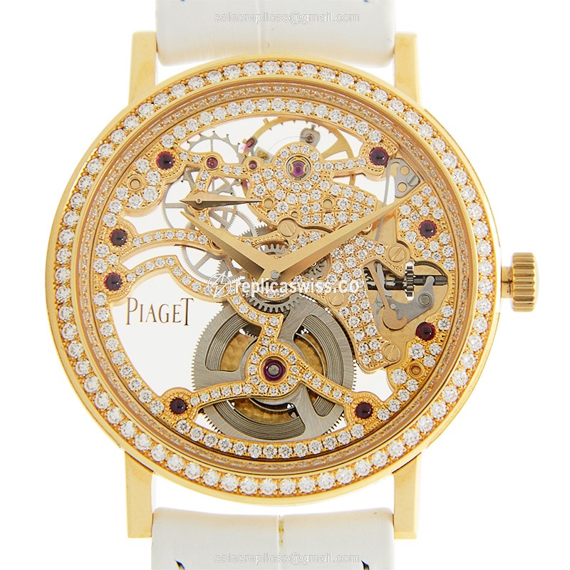 Luxurious Piaget G0A38121 ALTIPLANO Manual Wind Watch | 18kt Rose Gold Case | Diamond Skull Dial