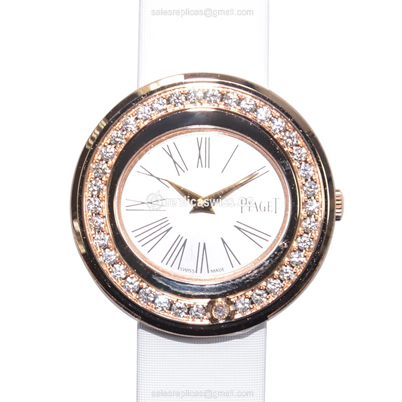 Luxurious Piaget POSSESSION Replica Watch, 18kt Rose Gold Case, White Dial & Sapphire Crystal