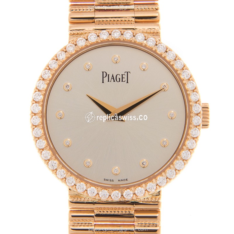 Luxurious Piaget Tradition Replica in 18kt Rose Gold with Manual Wind Movement Silver Dial Watch