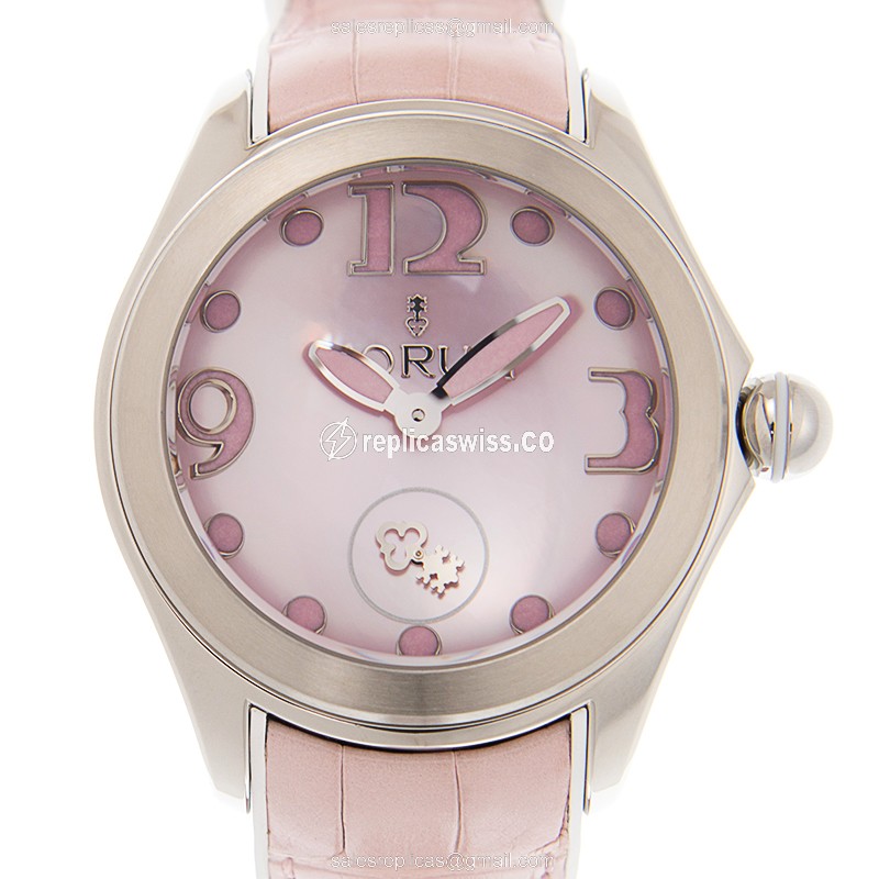 Luxurious Pink Dial Corum Bubble Replica, Automatic Movement, Alligator Pink Strap Watch