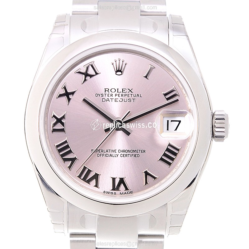 Luxurious Pink Dial Rolex Lady Datejust Replica in Stainless Steel, Automatic Movement Watch