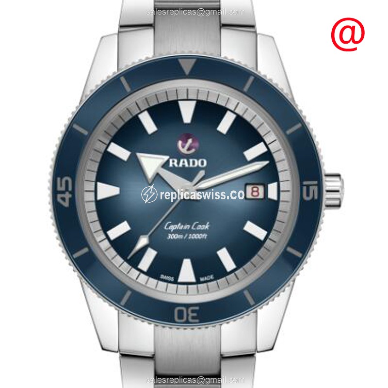 Luxurious Rado Captain Cook Replica, Automatic Movement & Blue Dial, Premium Steel Case Watch