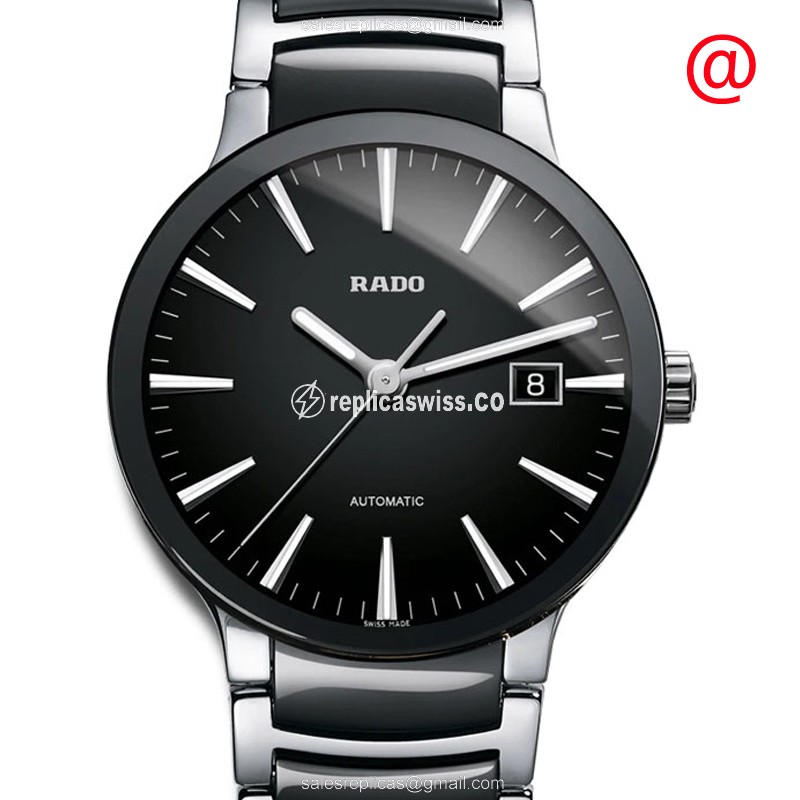 Luxurious Rado Centrix Replica Watch in Stainless Steel Case & Black Dial