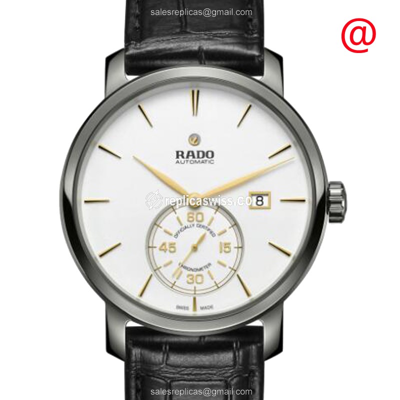 Luxurious Rado DIAMASTER Replica with Automatic Movement Exquisite White Ceramic Dial Watch