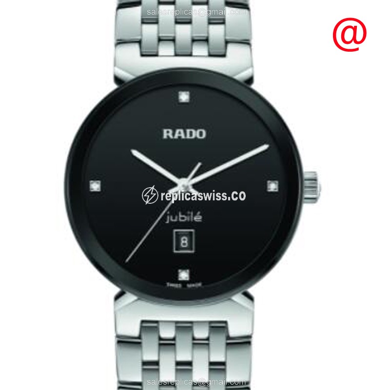 Luxurious Rado Florence Replica in Stainless Steel, Automatic Movement, Black Dial Watch