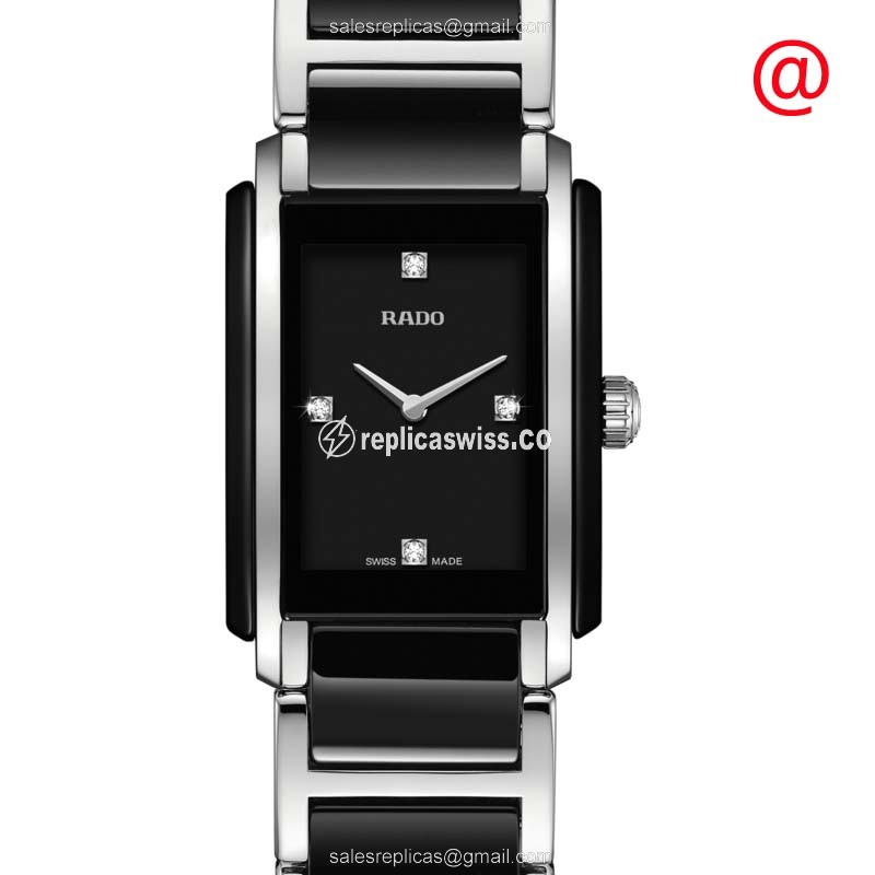 Luxurious Rado R20613712 Integral Replica, Black Ceramic Case & Dial, Swiss Quartz Movement Watch
