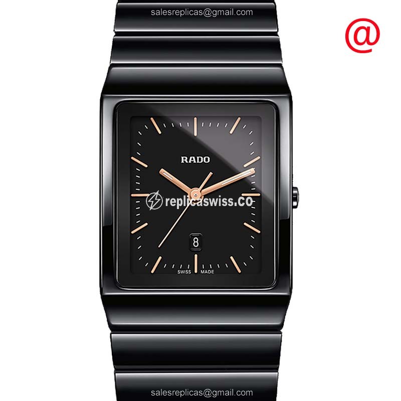 Luxurious Rado R21700162 Quartz Ceramic Replica, Black Dial & Ceramic Strap Watch