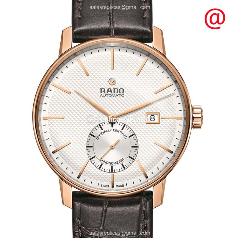 Luxurious Rado R22881025 COUPOLE Classic | Automatic Movement, Silver Dial | Leather Brown Strap