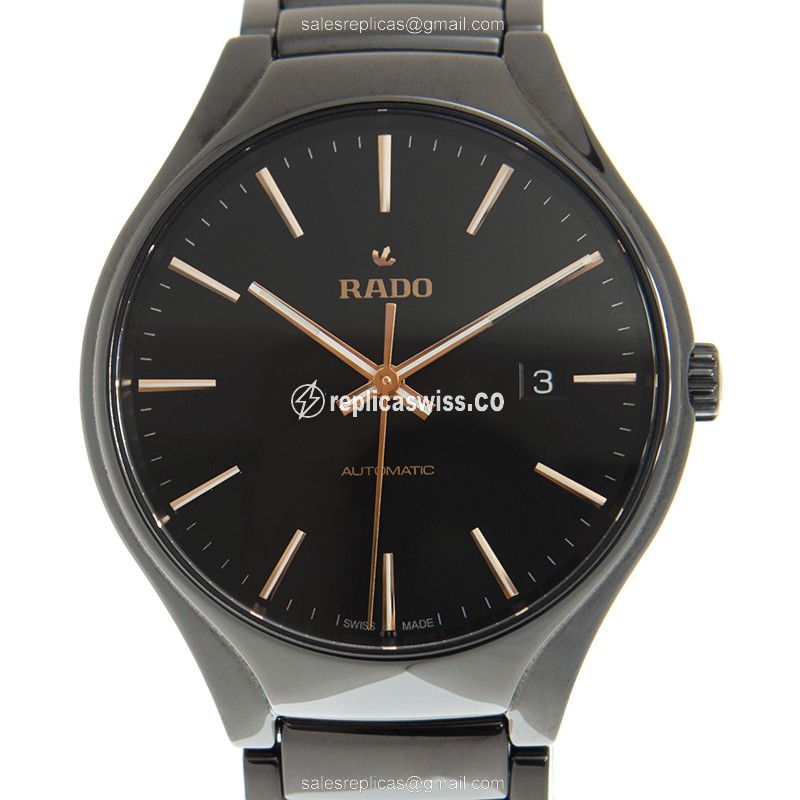 Luxurious Rado R27056162 Replica Watch | Automatic Movement, Black Ceramic Dial & Strap