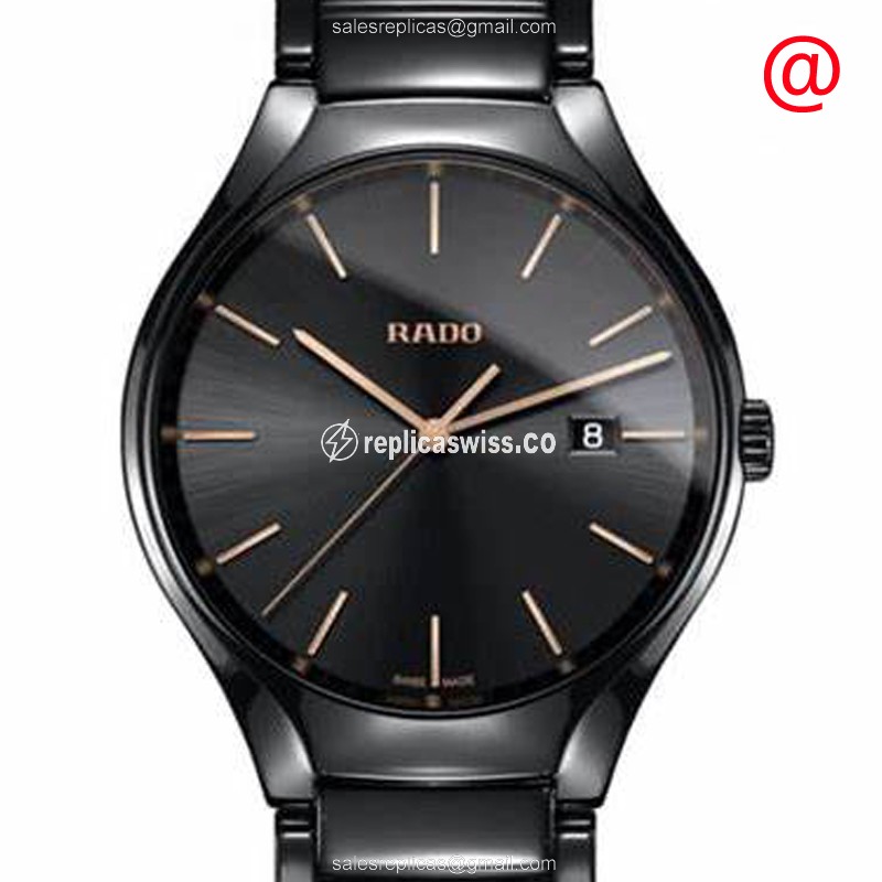 Luxurious Rado R27238162 Replica Watch | Black Ceramic Case & Dial | Swiss Quartz Movement