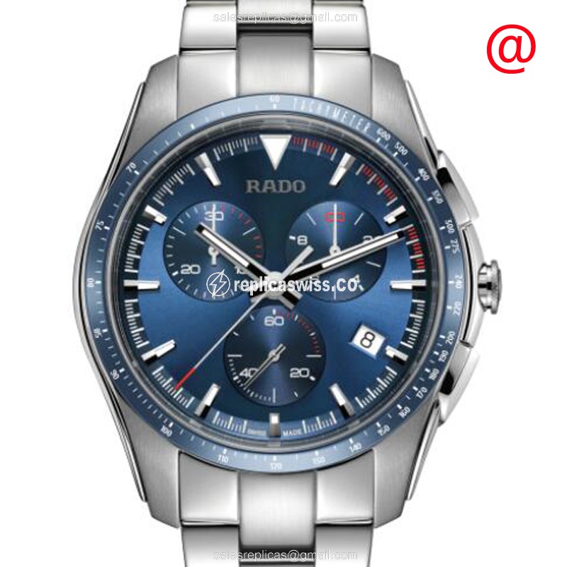Luxurious Rado R32259203 Hyperchrome Steel Case Replica, Swiss Quartz, Blue Dial & Silver Steel