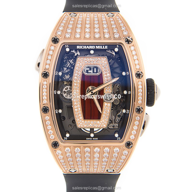 Luxurious Richard Mille RM037 Lady Series Replica, Automatic Movement, 18kt Gold Case & Gold Dial