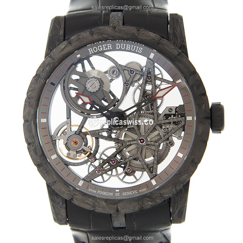 Luxurious Roger Dubuis DBEX0508 Excalibur Replica Watch | Automatic Movement, Carbon Fiber Case