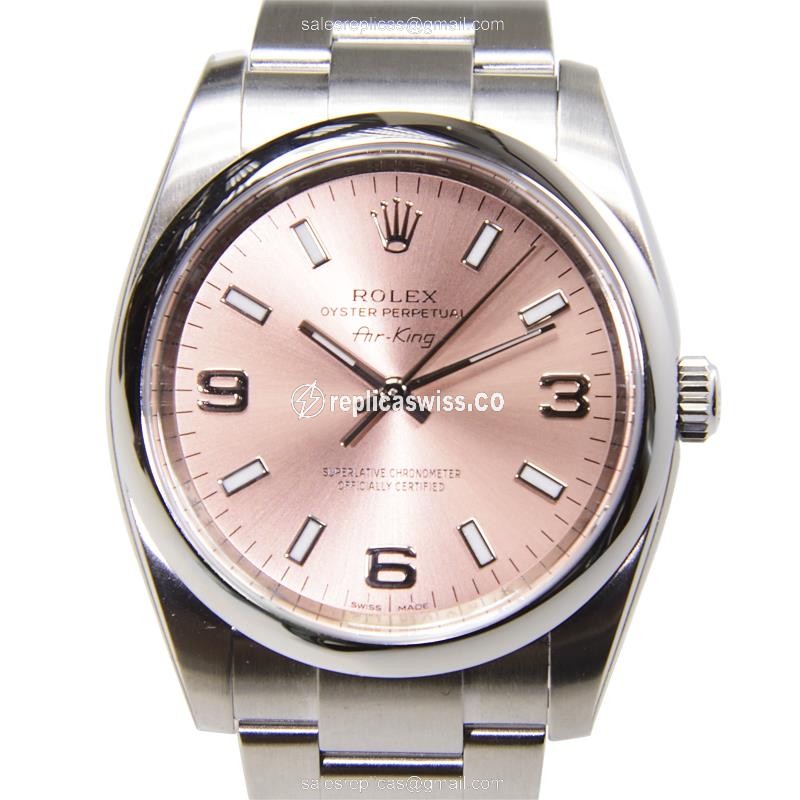Luxurious Rolex 114200PKAR369 Replica with Automatic Movement Pink Steel Dial Watch