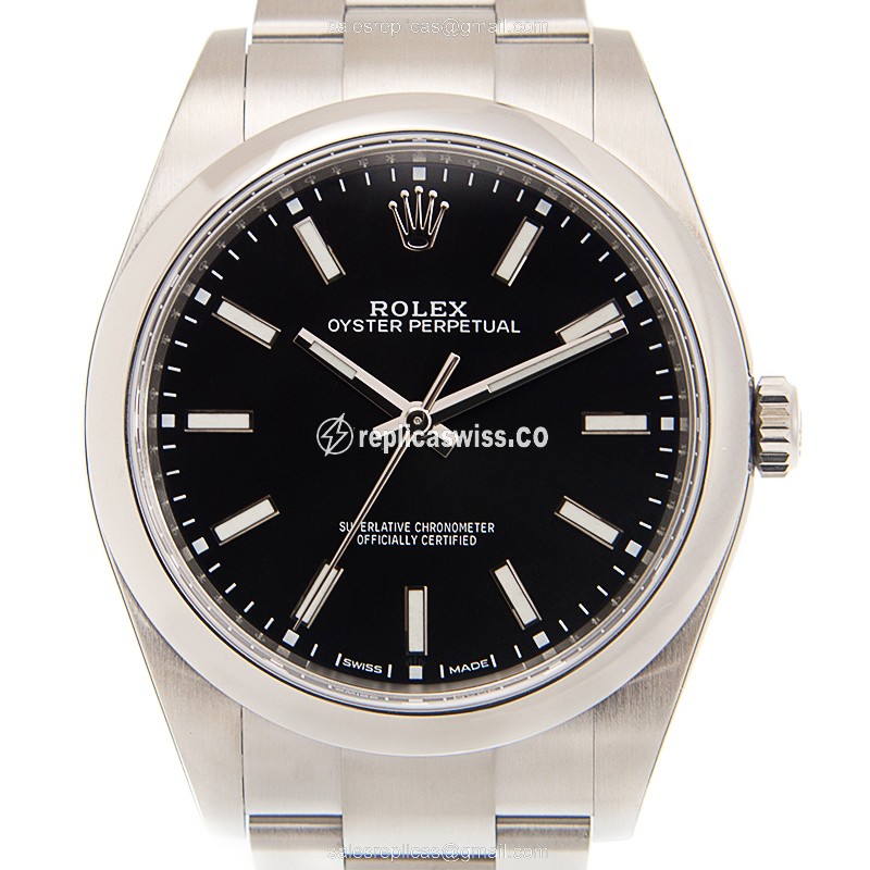Luxurious Rolex 114300BK_O OYSTER Perpetual Replica in Stainless Steel with Automatic Movement and