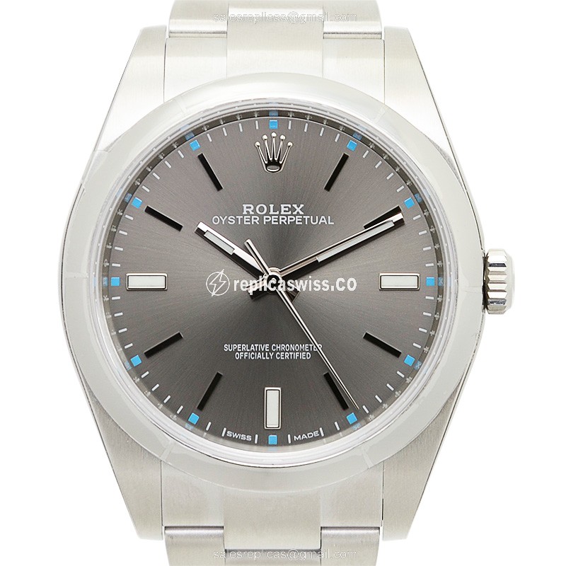 Luxurious Rolex 114300GY_O OYSTER Perpetual Replica with Automatic Movement Sleek Silver Steel