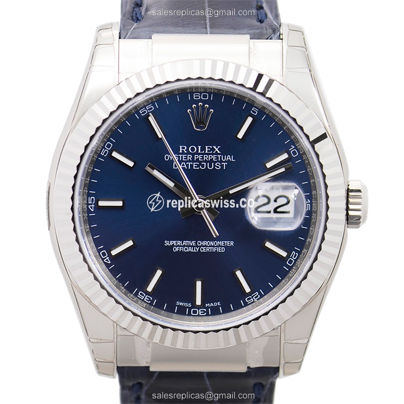 Luxurious Rolex 116139BL Oyster Perpetual Replica in 18kt Gold, Automatic Movement, Blue Dial &