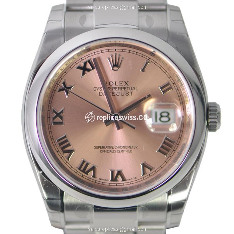 Luxurious Rolex 116200PKRN DATEJUST Replica, Automatic Movement, Pink Dial & Stainless Steel Case