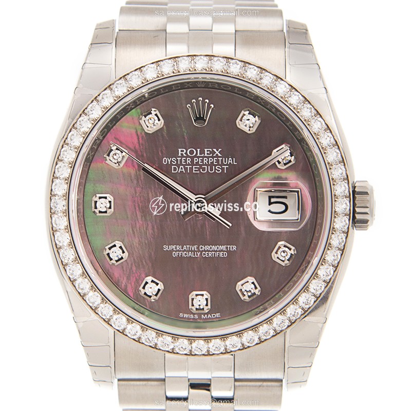 Luxurious Rolex 116244NG Datejust Replica in 18kt Steel, Black Dial, Sapphire Crystal Watch