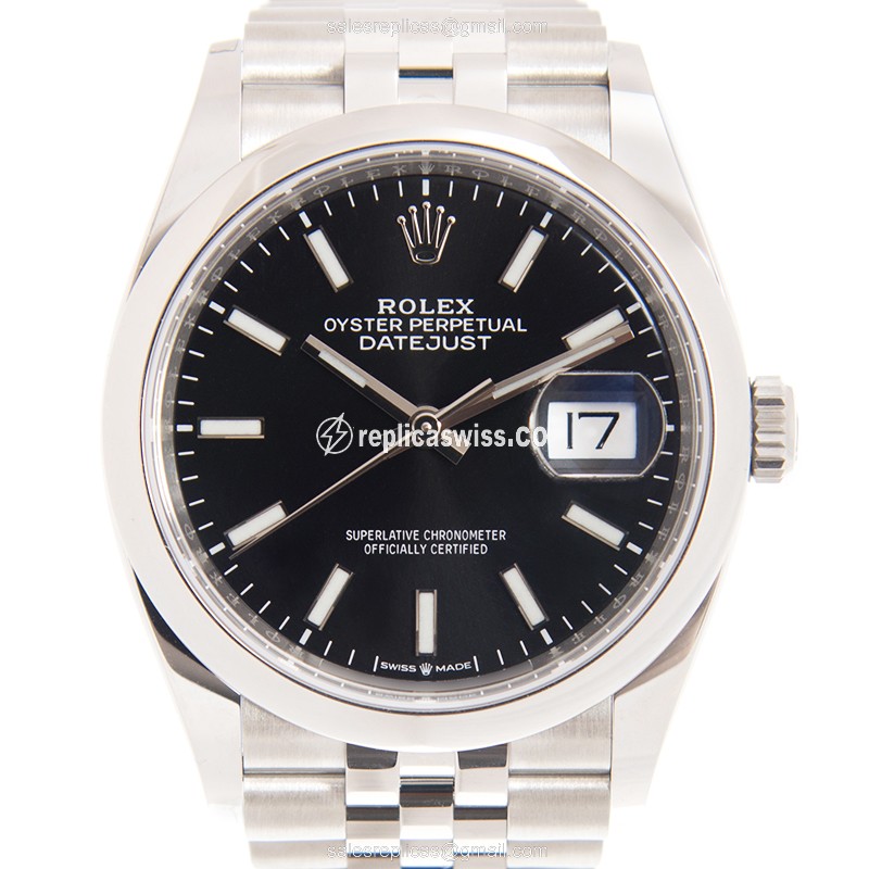 Luxurious Rolex 126200 DATEJUST Replica, Automatic Movement, Stainless Steel Case & Black Dial Watch