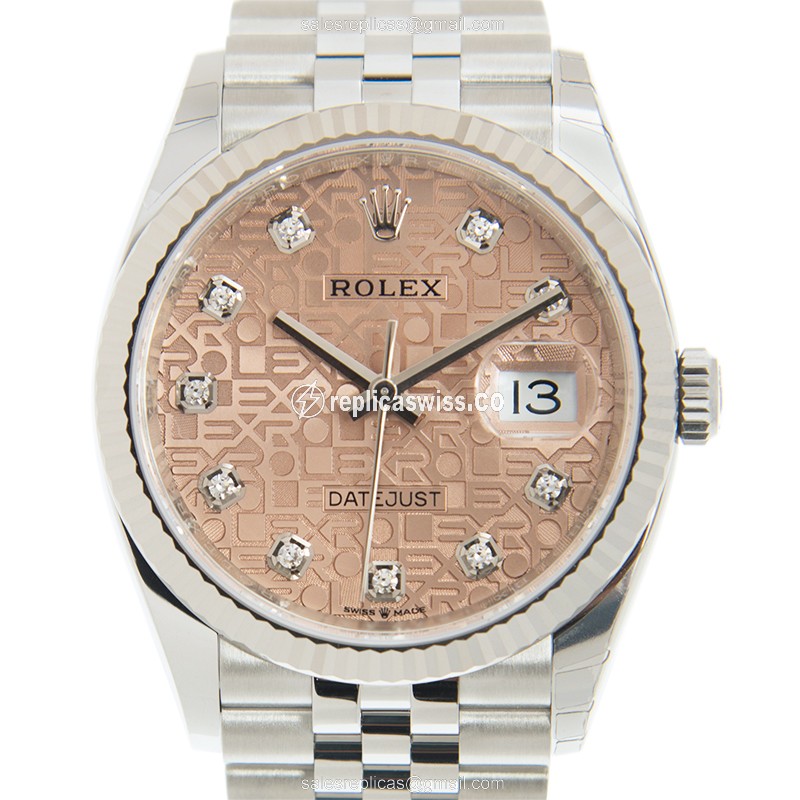 Luxurious Rolex 126234 DATEJUST Replica in Pink Dial & 18kt Steel Case, Automatic Movement Watch