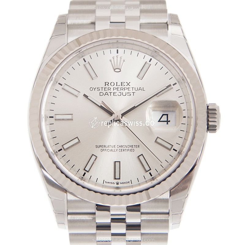 Luxurious Rolex 126234S DATEJUST Replica, Automatic Movement, Silver Dial & Clasp Watch