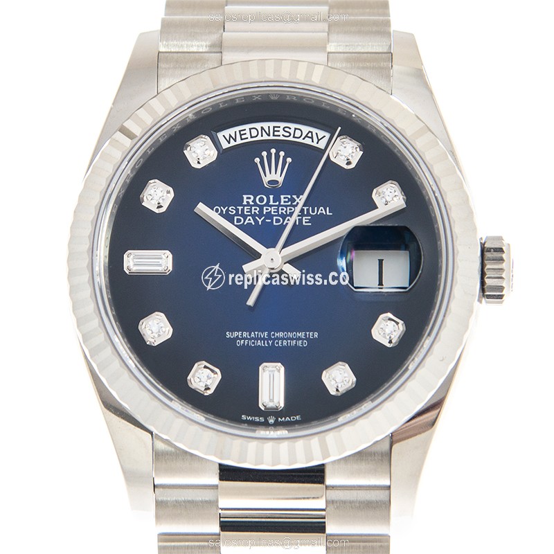 Luxurious Rolex 128239-0023 DAY-DATE Replica, Automatic Movement, 18kt Gold Case & Blue Dial Watch