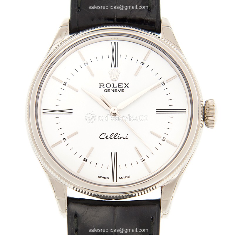 Luxurious Rolex Cellini Series Replica with White Dial & Automatic Movement Watch
