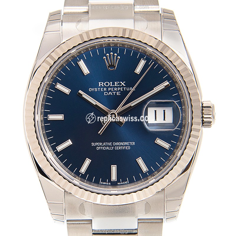 Luxurious Rolex DATEJUST 115234-0004 Replica in Stainless Steel with Blue Dial Automatic