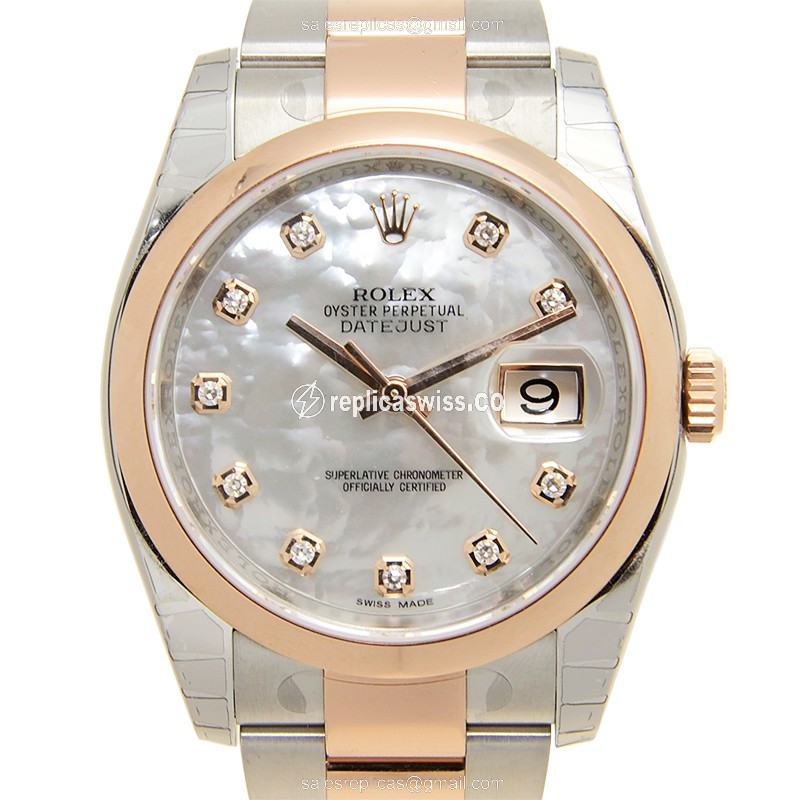 Luxurious Rolex Datejust 116201WTNG Replica | White Dial, 18kt Steel Case & Band Watch