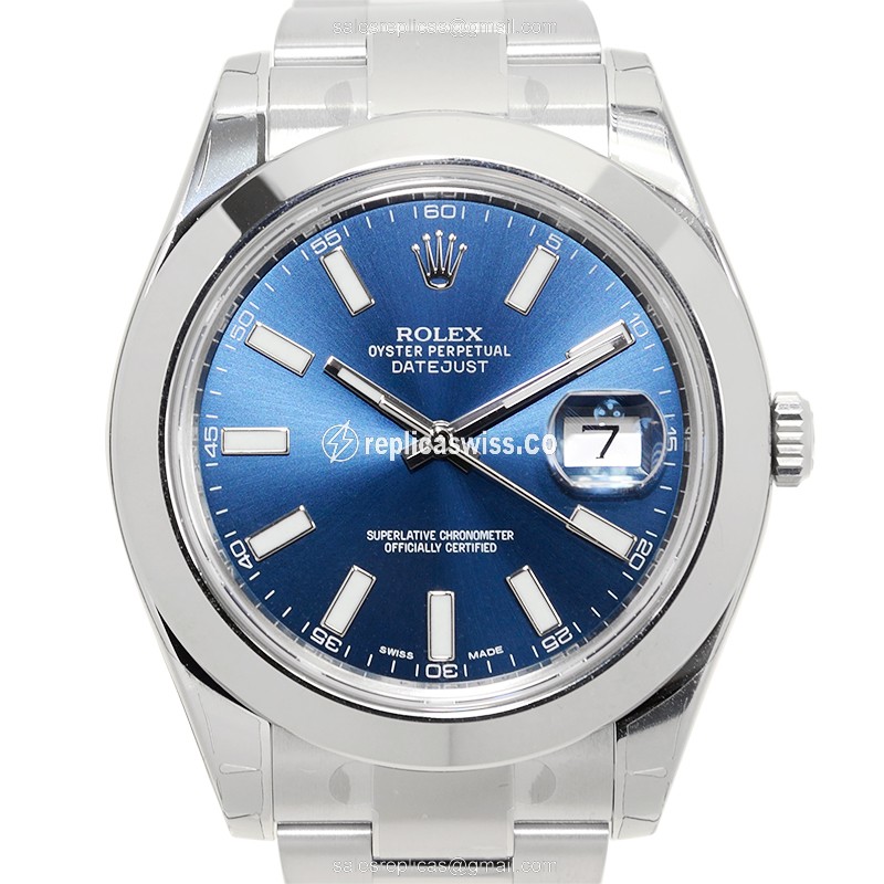 Luxurious Rolex DATEJUST 116300BL Replica with Blue Dial Automatic Movement Watch