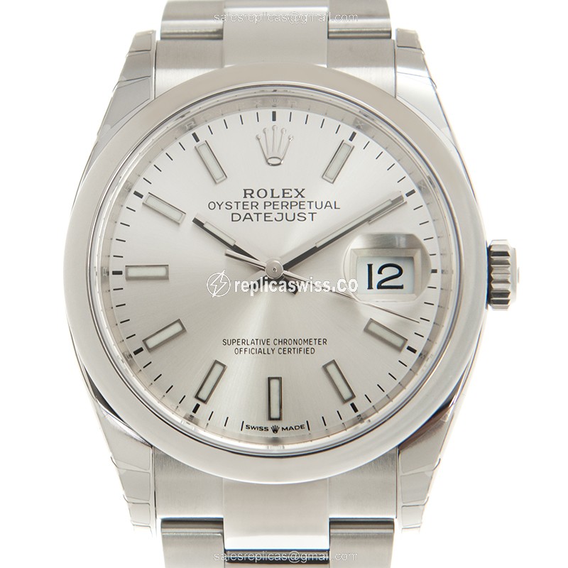 Luxurious Rolex DATEJUST 126200-0002 Replica in Stainless Steel, Automatic Movement & Silver Dial