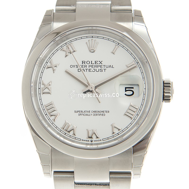 Luxurious Rolex DATEJUST 126200-0008 Replica in Stainless Steel with White Dial Automatic