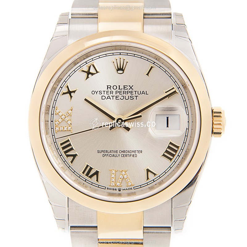 Luxurious Rolex DATEJUST 126203-0032 Replica in 18kt Gold & Silver Dial, Automatic Movement Watch