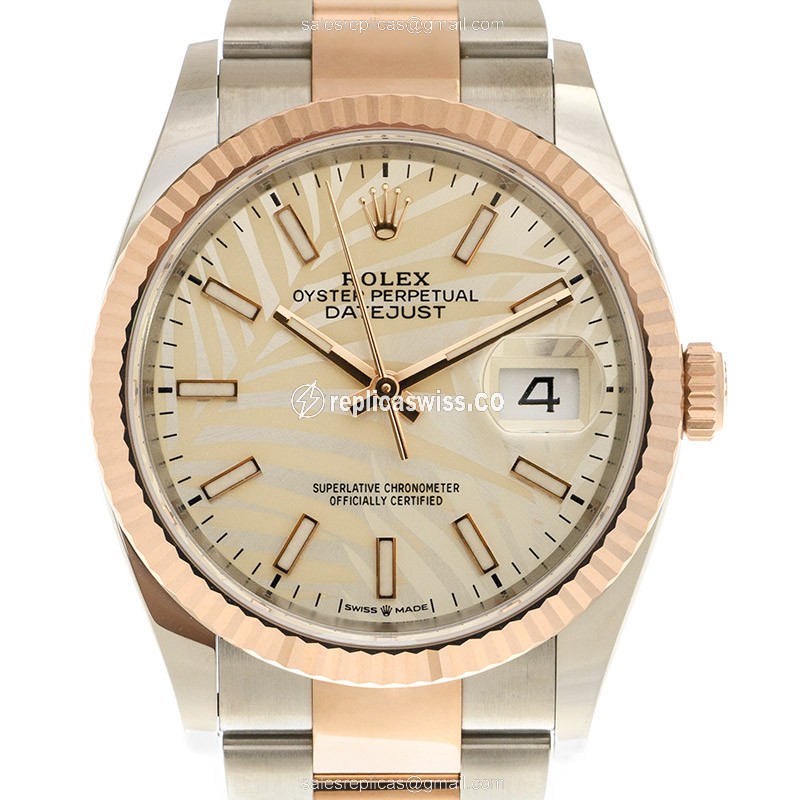 Luxurious Rolex DATEJUST 126231-0032 Replica in 18kt Steel & Rose Gold, Automatic Movement, Silver