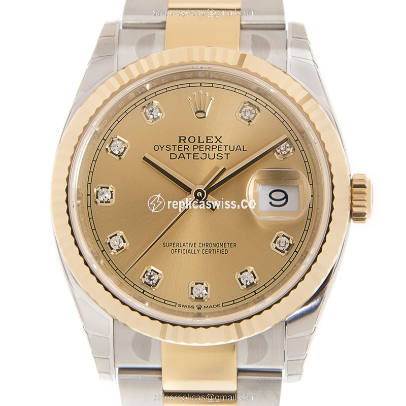 Luxurious Rolex Datejust 126233-0018 Replica in 18kt Gold Steel, Automatic Movement Watch