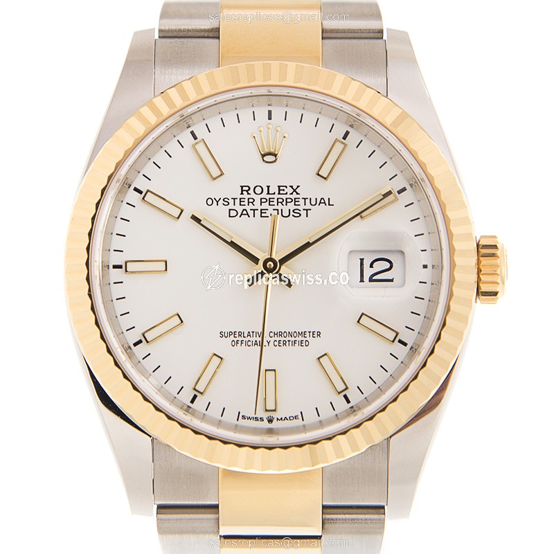 Luxurious Rolex DATEJUST 126233-0020 Replica in 18kt Gold & White Dial | Automatic Movement Watch