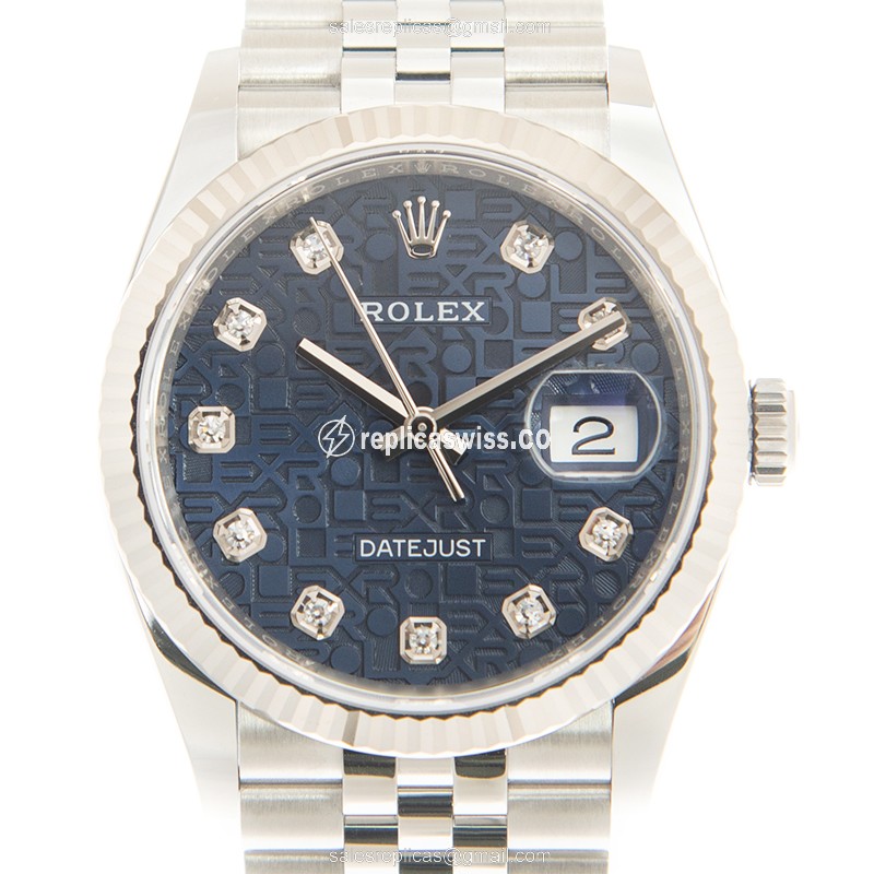 Luxurious Rolex DATEJUST 126234-0011 Replica in 18kt White Gold & Steel, Automatic Movement, Blue