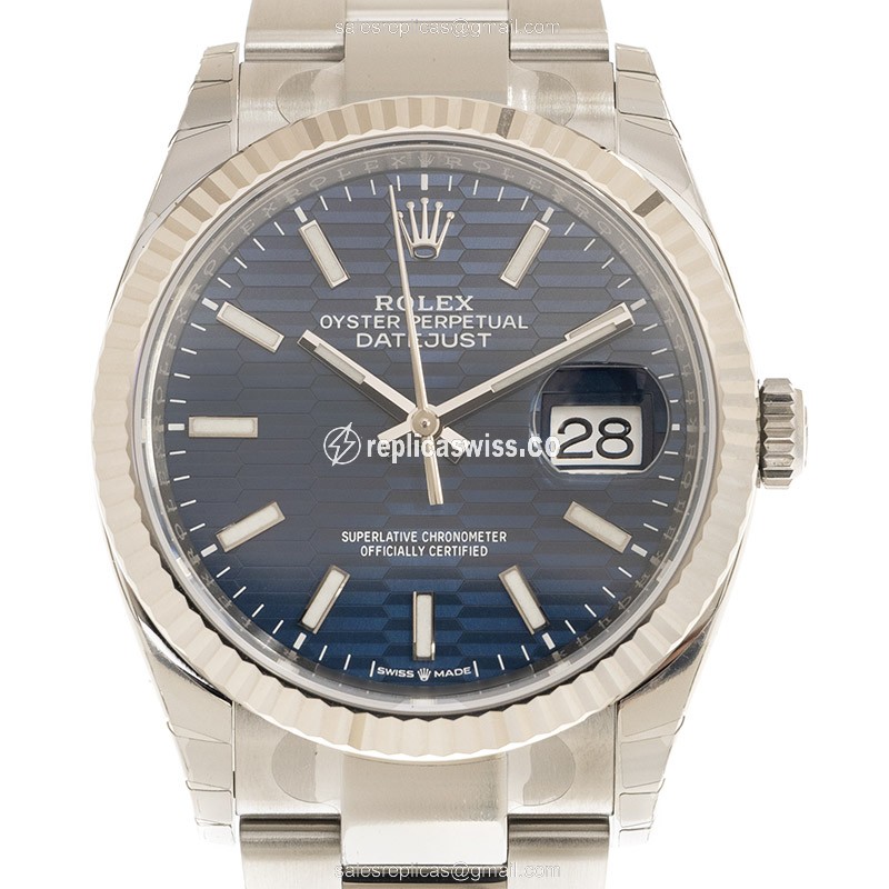 Luxurious Rolex Datejust 126234-0050 Replica, Automatic Movement, 18kt White Gold & Steel Case Watch