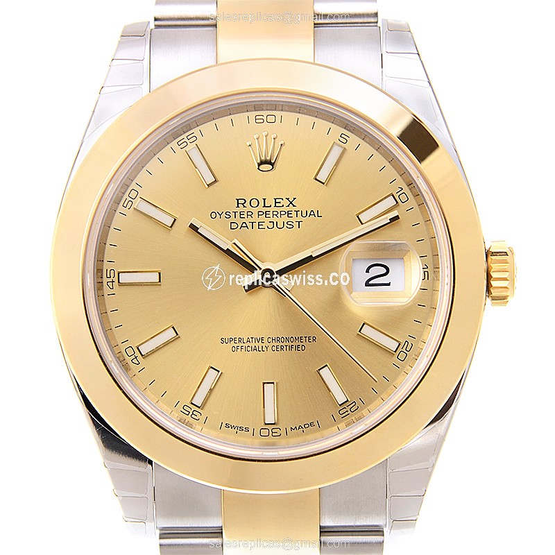 Luxurious Rolex DATEJUST 126303-0009 Replica in 18kt Gold & Steel, Automatic Movement & Sapphire
