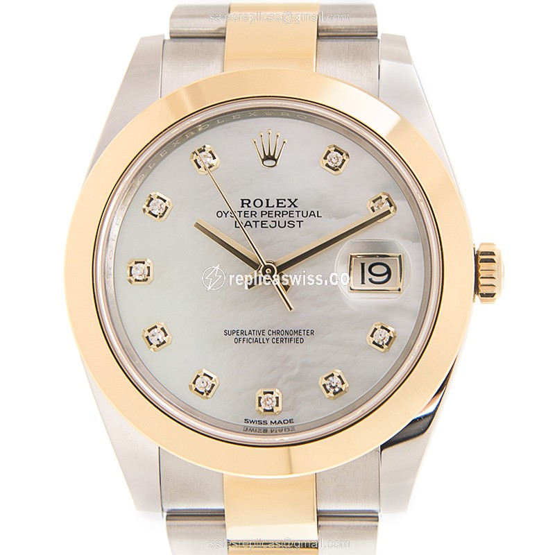Luxurious Rolex DATEJUST 126303-0017 Replica in 18kt Gold & Steel, Automatic Movement White