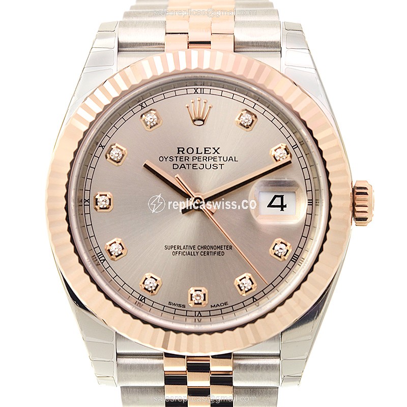 Luxurious Rolex DATEJUST 126331G Replica in Pink Dial & 18kt Gold Case, Automatic Movement Watch