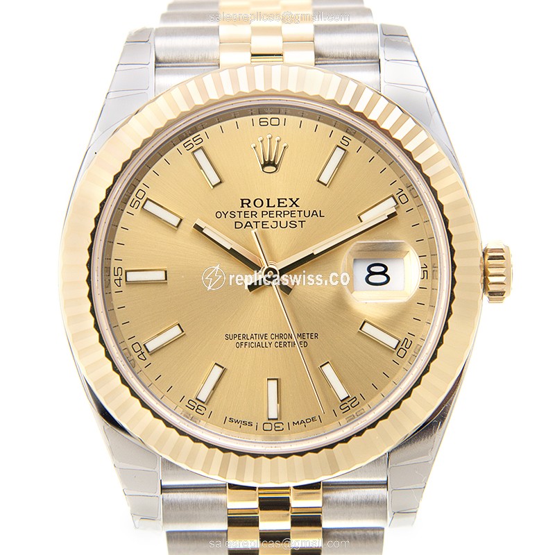 Luxurious Rolex DATEJUST 126333-0010 Replica in 18kt Gold & Steel, Automatic Movement & Gold Dial
