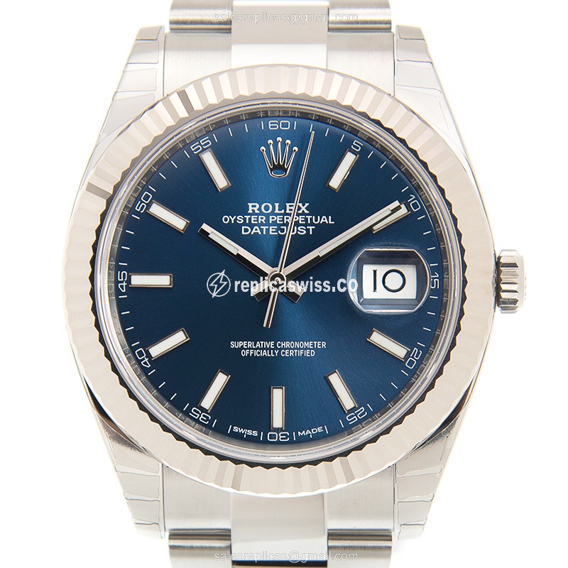 Luxurious Rolex Datejust 126334-0001 Replica in Blue Dial & 18kt Steel Case Watch