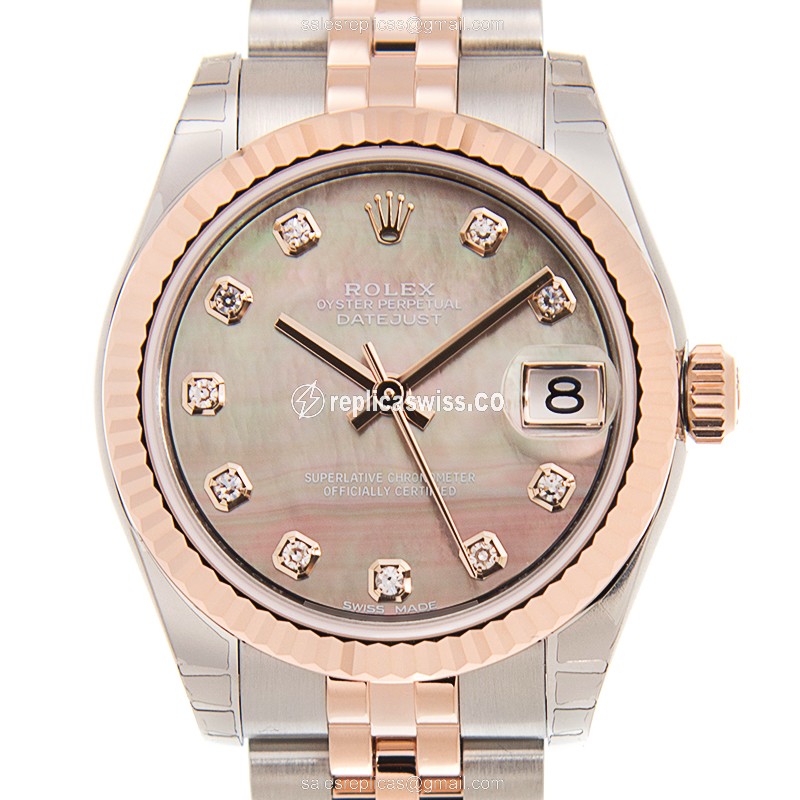 Luxurious Rolex Datejust 178271NGBKJ Replica in Black Dial & 18kt Steel Case Watch